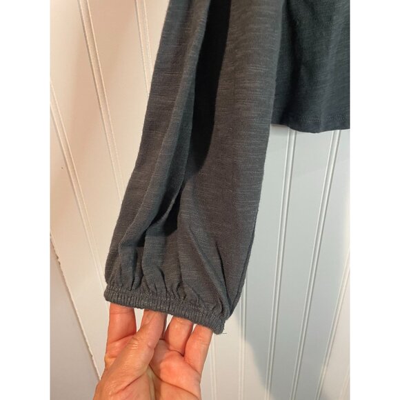 UpWest Womens Long Sleeve Collared Shirt M 100% Cotton Charcoal Gray - Picture 4 of 9